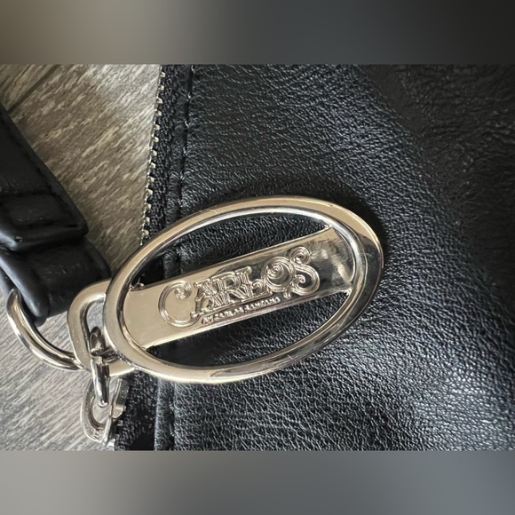 Carlos by Carlos Santana Black Clutch Wristlet with Silver Chain Detail. - Picture 2 of 9